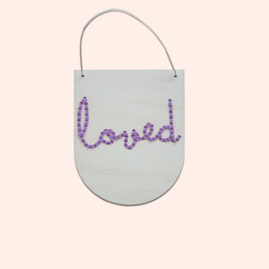 'Loved' Mini Script Embroidery Board Kit