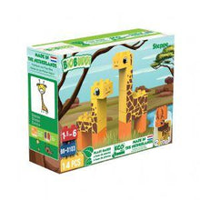 Load image into Gallery viewer, BiOBUDDi - Steppe Giraffes/Deer 2 in 1 - Eco Friendly Block Set - 14 Blocks
