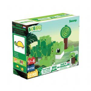 BiOBUDDi - Swamp Turtle/Snail 2 in 1 - Eco Friendly Block Set - 12 Blocks